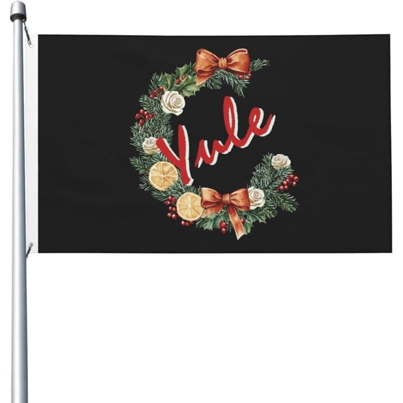 Christmas Yule Wreath Pagan Christmas Xmas 3x5 Double Sided Flag Fade Resistant Banner Polyester Flag with 2 Brass Grommets For Indoor Outdoor88
