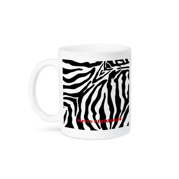 3dRose, Christmas Zebra Print, 15oz Mug