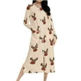 thumbnail image 1 of Christmas Zip Robes for Women Long,Elk Snowflake Pajama Dresses Long Sleeve Housecoats Pockets Nightgown Plus Size Loungewear Full Length Housecoat, 1 of 9