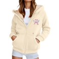 thumbnail image 1 of Christmas Zip Up Hoodies for Women 2025 Long Sleeve Fleece Lined Xmas Hooded Sweatshirt with Pockets Jacket Coat, 1 of 4