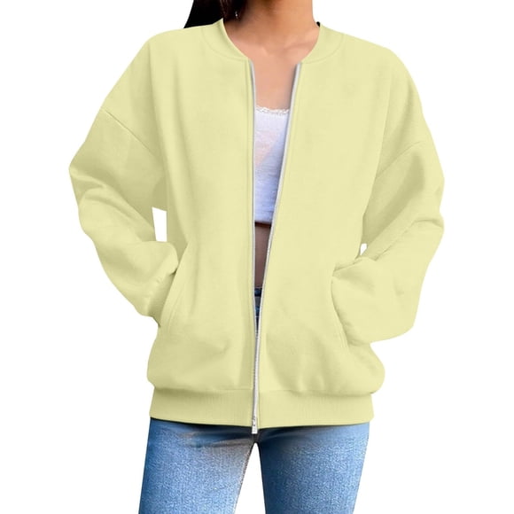 Christmas Zip up Jackets Women - Travel Casual Long Sleeve Full Zipper Sweatshirt No Hood