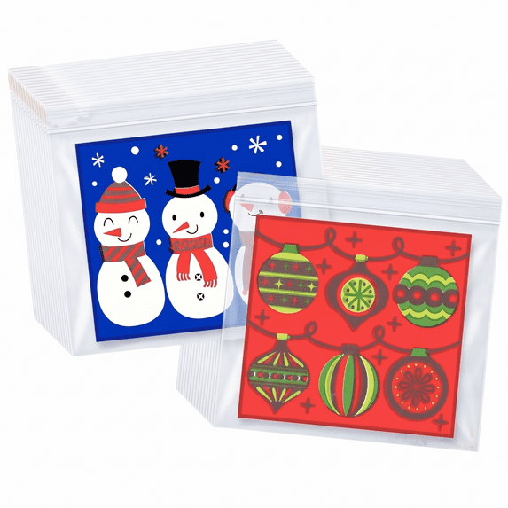 Christmas Zipper Food Storage Bags, 2-Pack, 30 Count,2 Holiday Designs ...