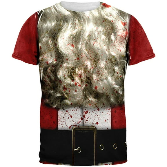 Christmas Zombie Attack Survivor Santa Costume All Over Mens T Shirt Multi SM