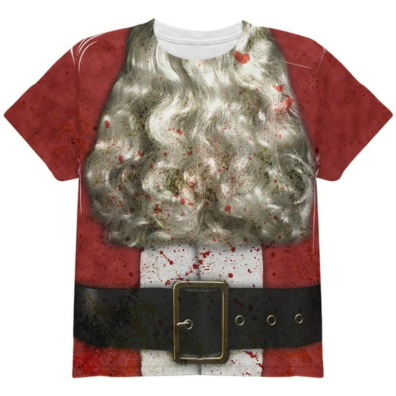 Christmas Zombie Attack Survivor Santa Costume All Over Youth T Shirt Multi YSM