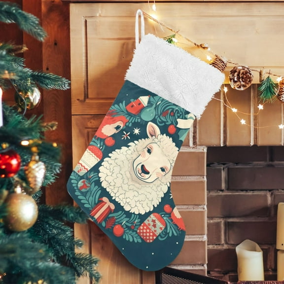 Christmas and Sheep Christmas Stockings Xmas Stocking for Family Holiday Season Party Decorations