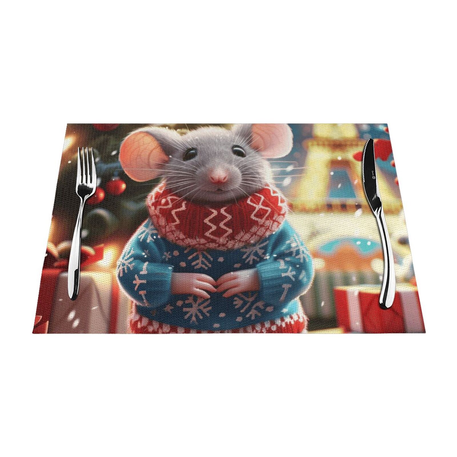 Christmas animal footage Dining mat, washable, heatresistant, indoor