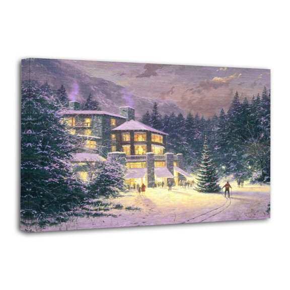 Christmas at The Ahwahnee Canvas Poster Wall Art Picture Prints Hanging Photo Gift Decor Home Posters Artworks 12x18inch(30x45cm)