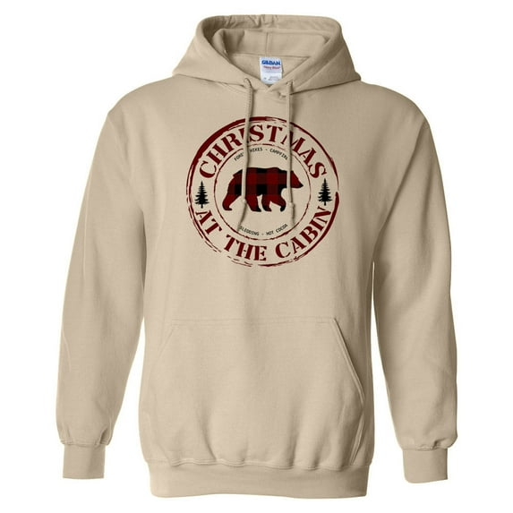 Christmas at the Cabin Hoodie Sweatshirt Unisex 2X-Large Sand
