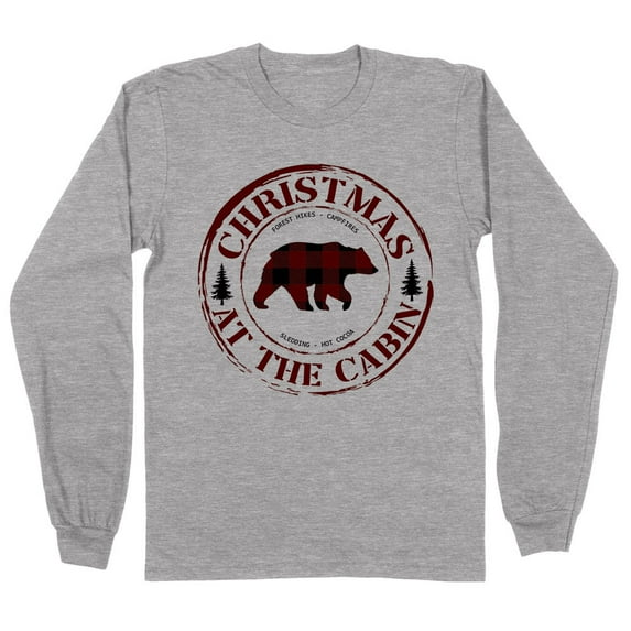 Christmas at the Cabin Long Sleeve Shirt Unisex 4X-Large Grey