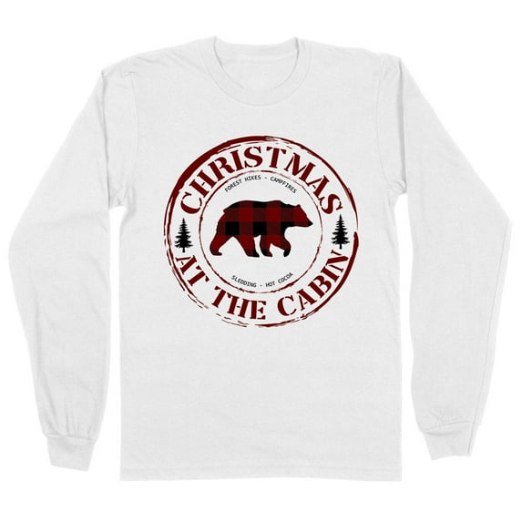 Christmas at the Cabin Long Sleeve Shirt Unisex Large White