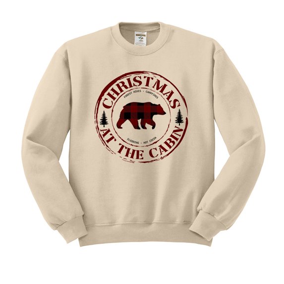Christmas at the Cabin Sweatshirt Unisex 2X-Large Sand