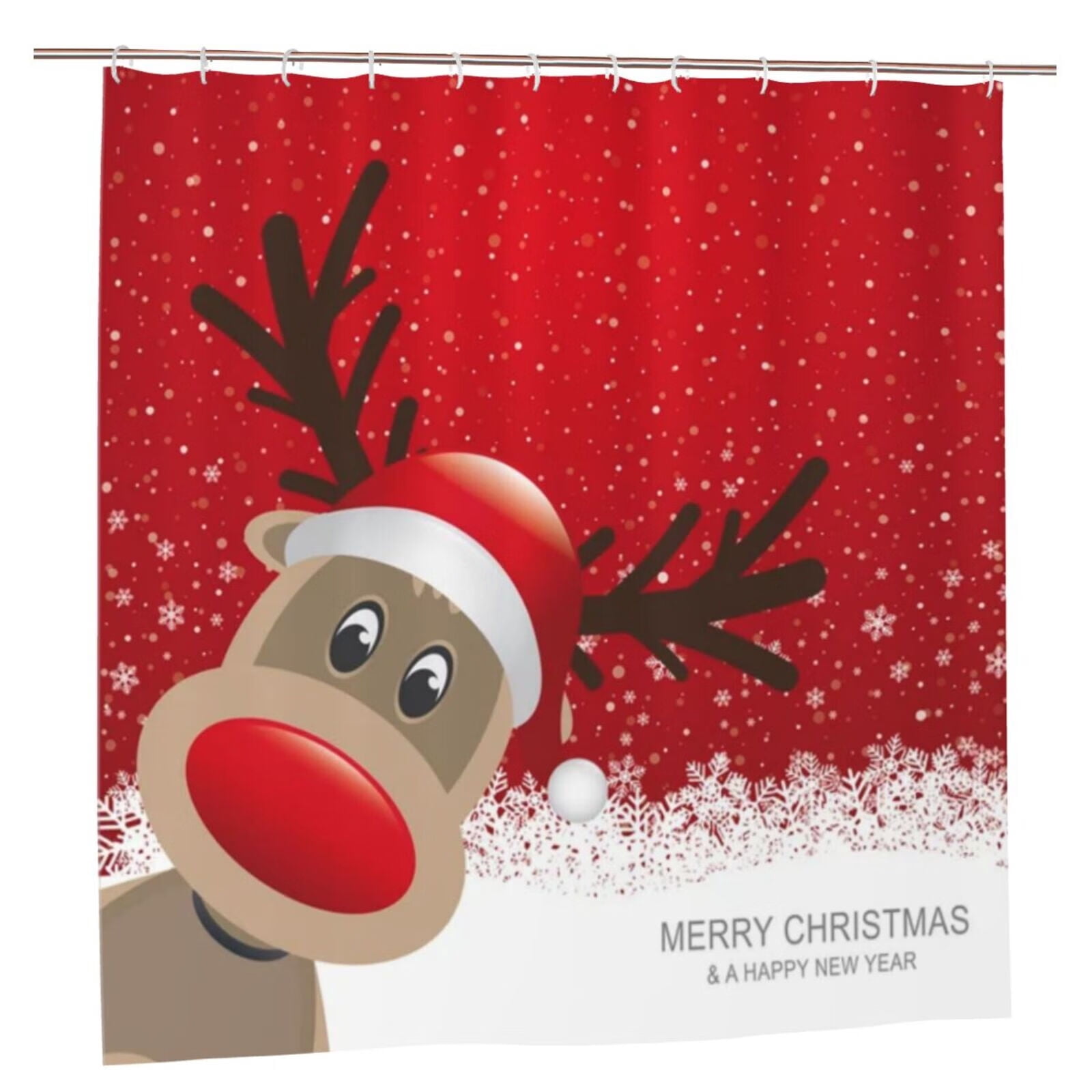 Christmas bathroom Decor,Waterproof Polyester Shower Curtain with