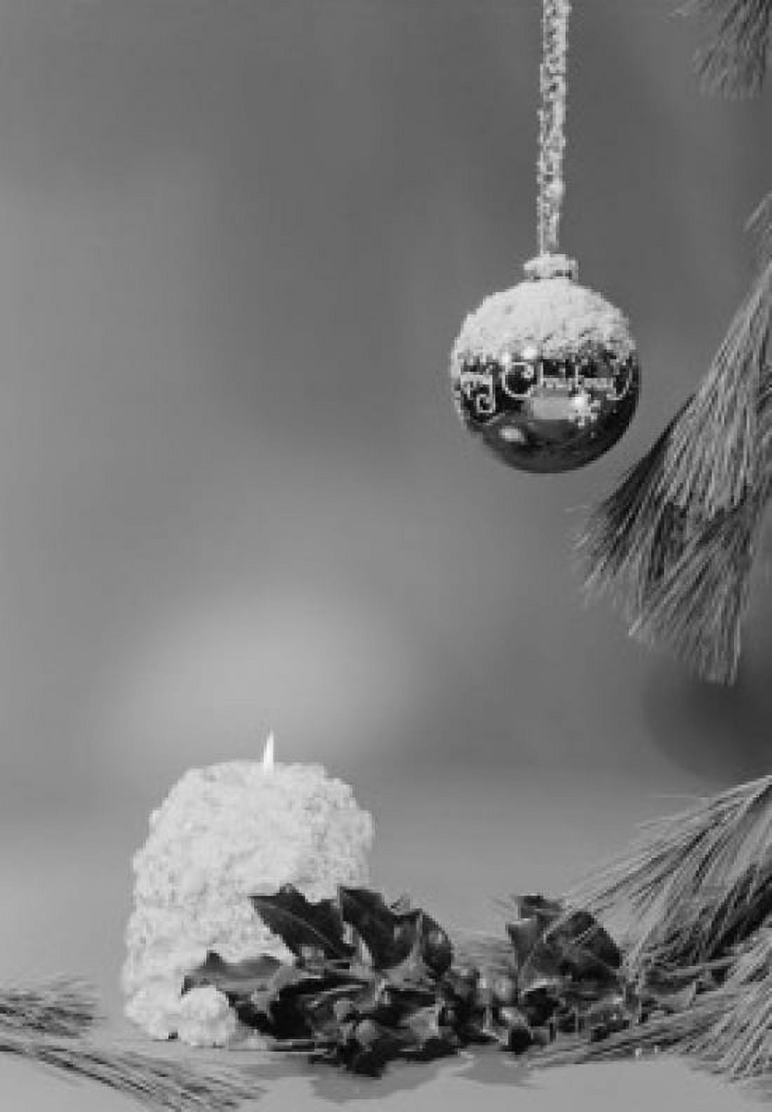 Christmas bauble holly and candle Canvas Art - (18 x 24)
