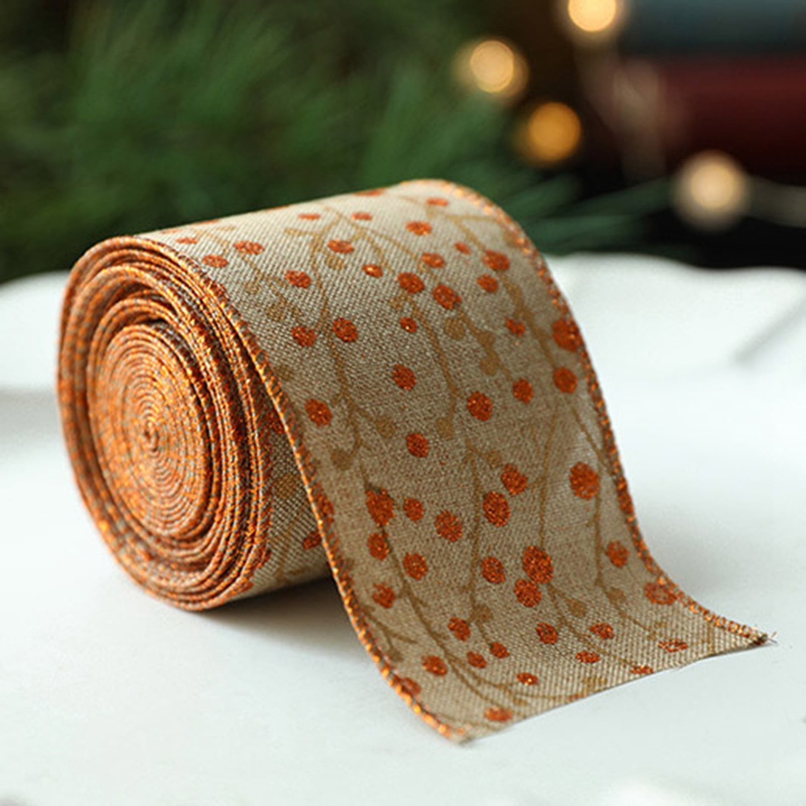 Christmas bing Red Fruit Ribbon Ribbon Wrapping Christmas Tan