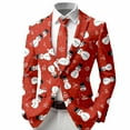 thumbnail image 1 of Christmas blazer B'oys Print Jacket Festive Holiday For K'ids Formal Party Wear Ch'ildrens Elegant Outerwear Coat With Themed Design, 1 of 5