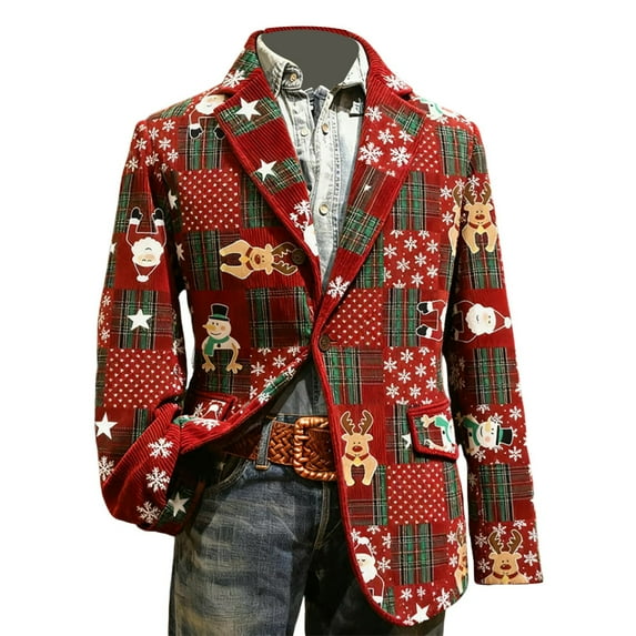 Christmas blazer for men Corduroy Jacket Casual Slim Fit For Holiday Parties And Formal Events With Stylish Modern Design