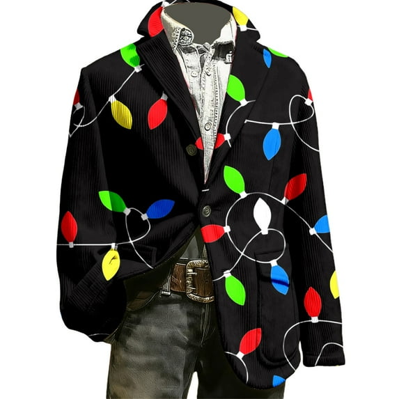 Christmas blazer for men Corduroy Jacket Casual Slim Fit For Holiday Party Wedding And Business Formal Evening Events