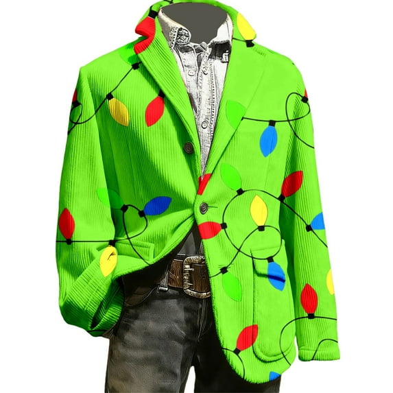 Christmas blazer for men Corduroy Jacket Casual Slim Fit For Holiday Party Wedding And Business Formal Evening Events