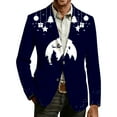 thumbnail image 1 of Christmas blazer for men Corduroy Sport Coat With Festive Print Notch Lapel Design For Christmas Holiday Parties And Formal Events Comfortable Stretch Fit Modern Tailored Jacket, 1 of 5