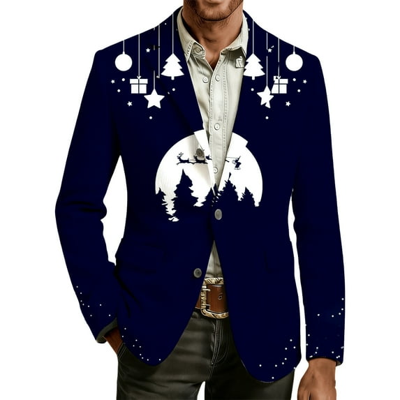 Christmas blazer for men Corduroy Sport Coat With Festive Print Notch Lapel Design For Christmas Holiday Parties And Formal Events Comfortable Stretch Fit Modern Tailored Jacket