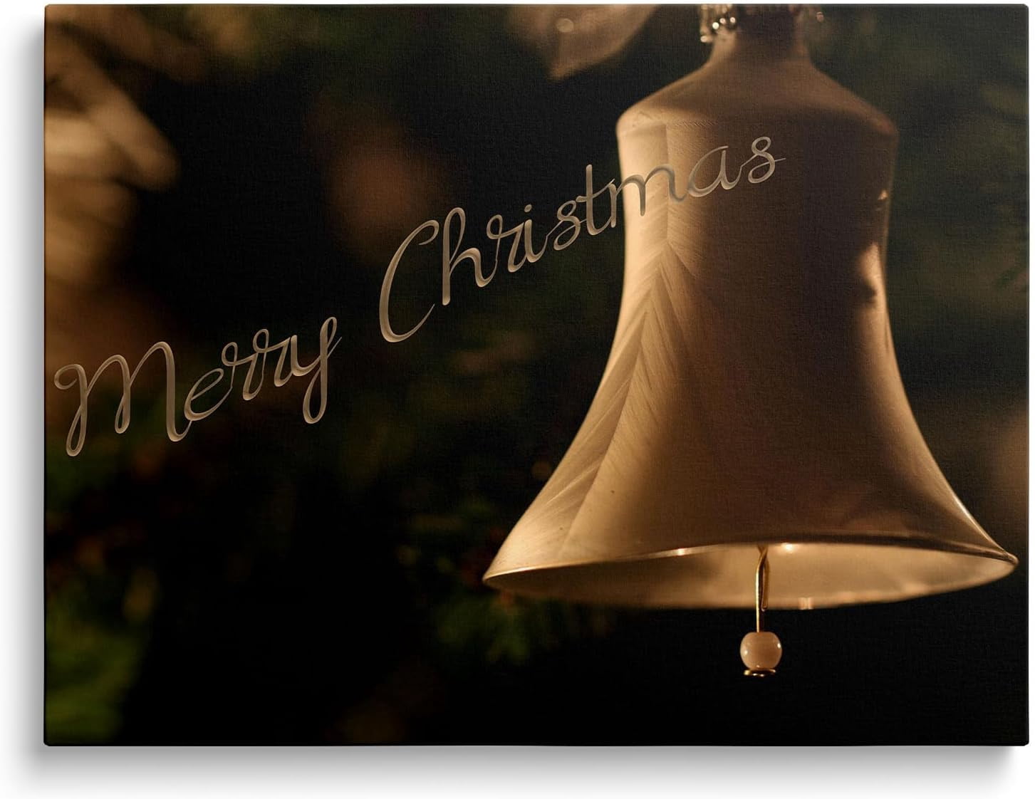 Christmas canvas wall art decor, Festive Merry Christmas Canvas Print, Elegant Holiday Decor for Living Room, Christmas Decorations with Warm Lighting, Ready to Hang Holiday Wall Décor 24X30inch
