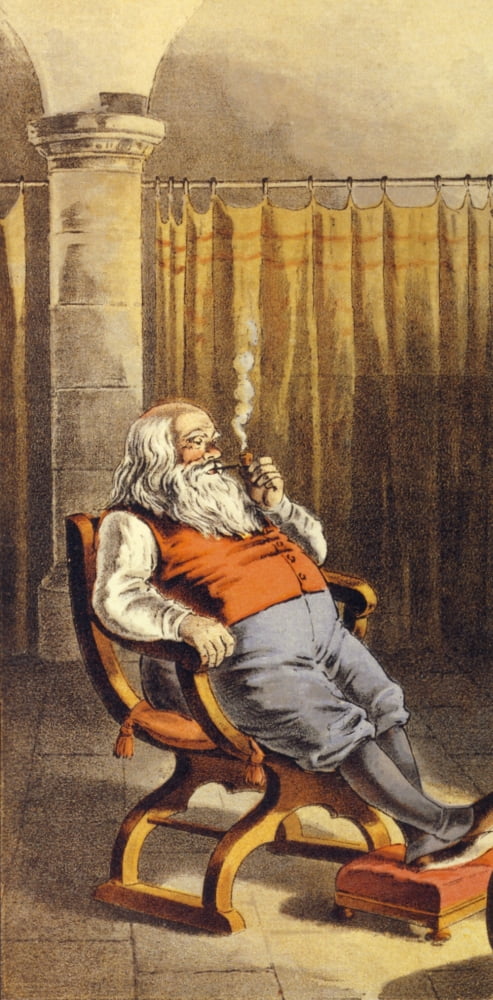 Christmas card Santa Relaxing Canvas Art - (24 x 36)
