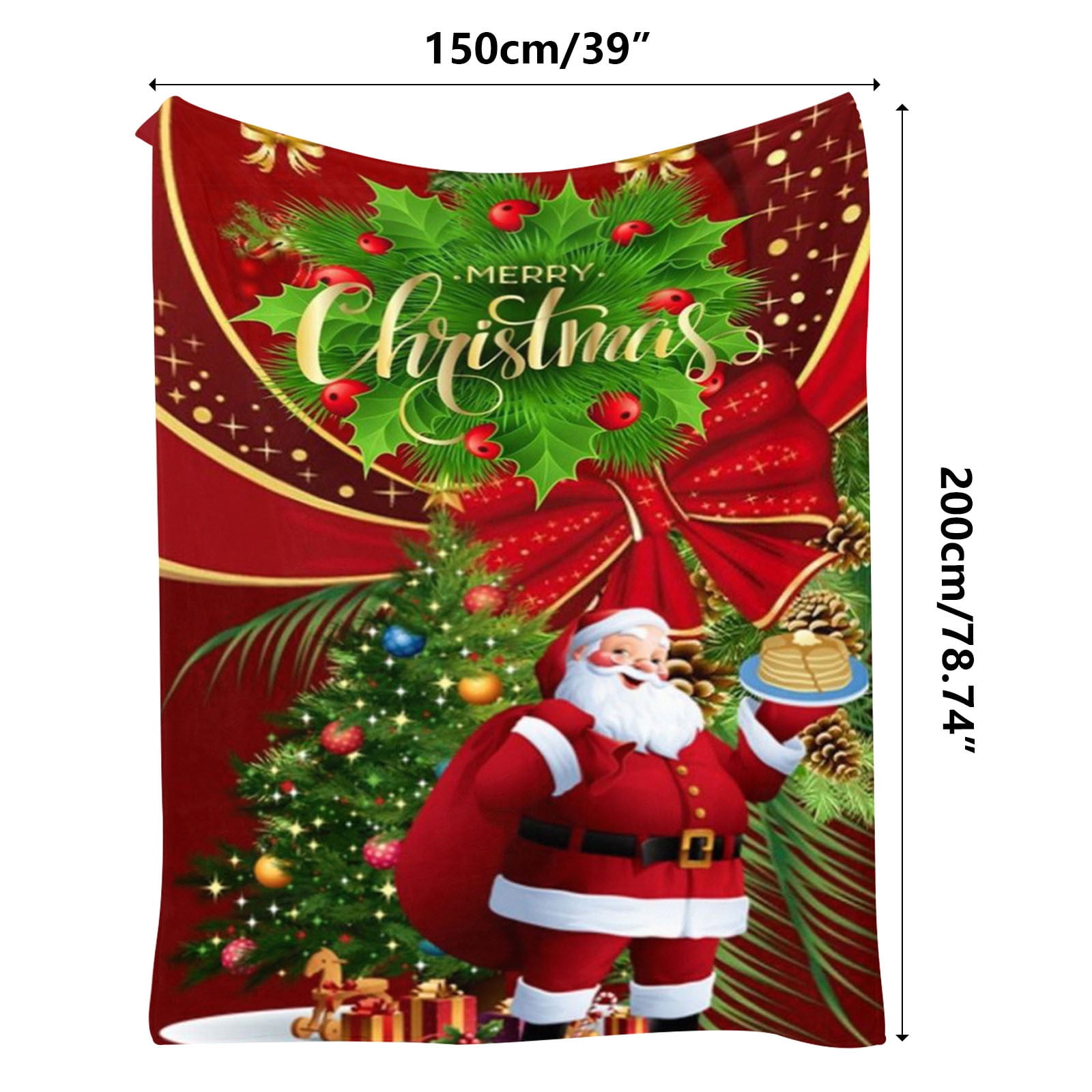 Christmas clearance Uscallm Christmas Gift Flannel Blanket Printing