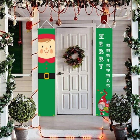 Christmas couplet flag faceless doll Merry Christmas Christmas banner party decoration B