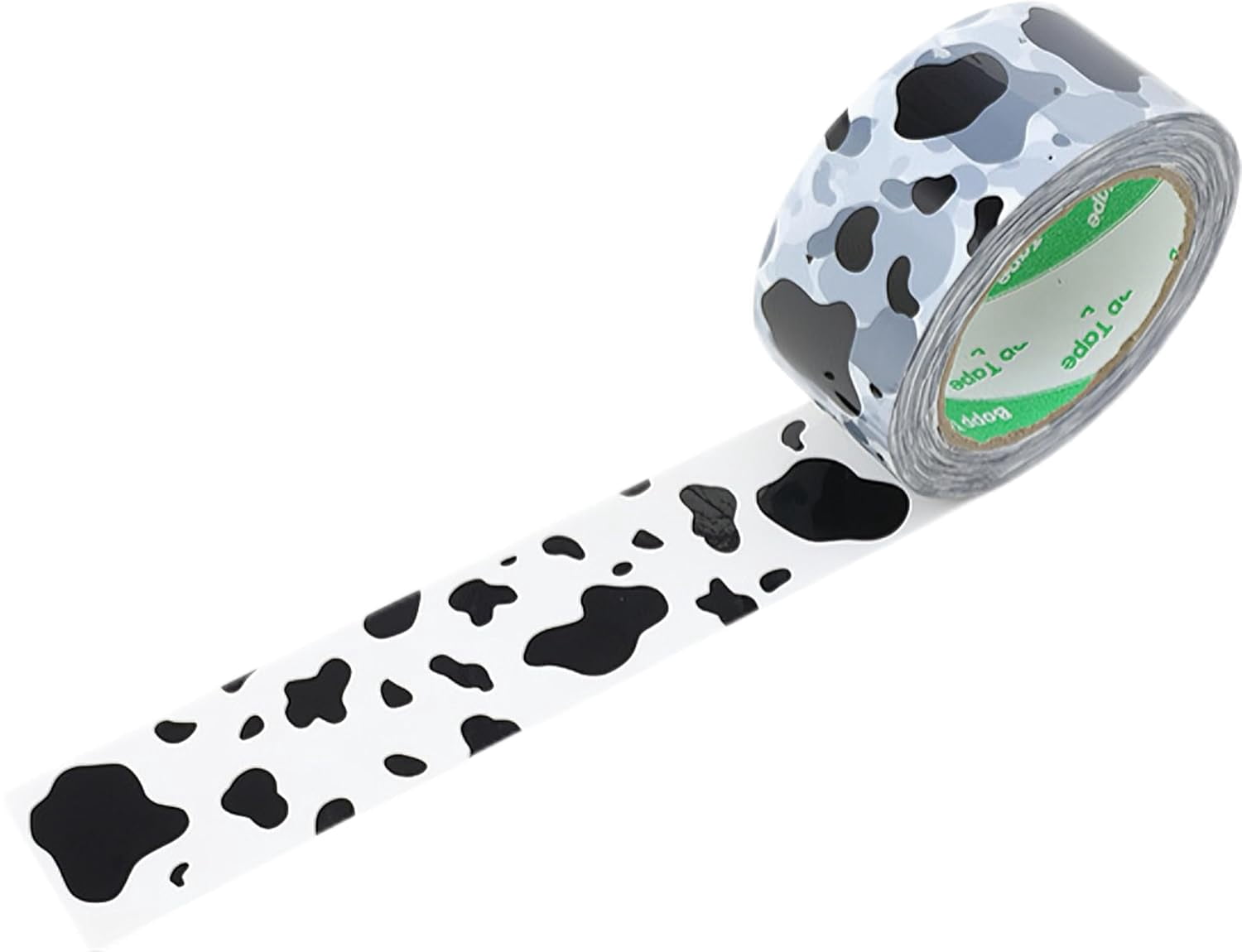 Christmas cow pattern packing tape – red and white cow pattern sealing tape, for transportation, gift wrapping, holiday decoration, 2 inches 328 feet/100 meters (black and white design)