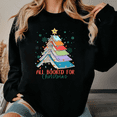 thumbnail image 1 of Christmas cute book with star and snowflake patterns Casual comfortable Round-neck long-sleeved black S-3XL, 1 of 6