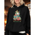 thumbnail image 1 of Christmas cute deer and book graphic Casual cotton comfortable and Trendy Hooded long-sleeved black S-2XL, 1 of 7