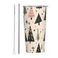 Christmas decoration 20 oz stainless steel car cup with straw cover