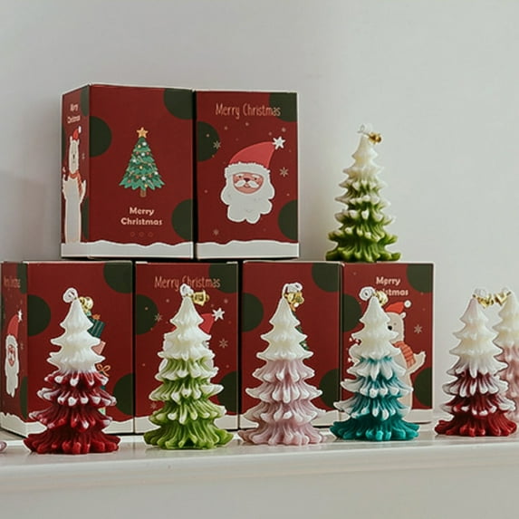 Christmas decoration Christmas Scented Tree Shaped Home Cute Aromatherapy Candles Gift Wax Realistic Christmas Party Holiday Candles