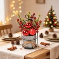 thumbnail image 1 of Christmas decoration-Christmas wrought iron galvanized barrel desktop potted ornaments simulation pine berries holiday decoration desktop Christmas tree, 1 of 8