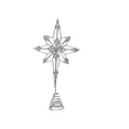 thumbnail image 1 of Christmas decoration accessories octagonal star Christmas tree tree top star hollow decoration multi-angle star B silver, 1 of 5