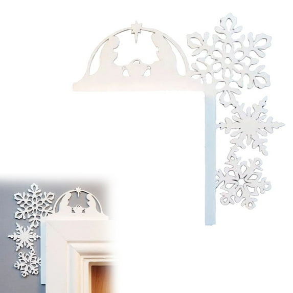 Christmas decoration door frame corner wall sticker snowflake Jesus