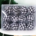 thumbnail image 1 of [Christmas decorations]24pcs Christmas Plaid Ball Decors Comfortable Christmas Hanging Ornamen, 1 of 5