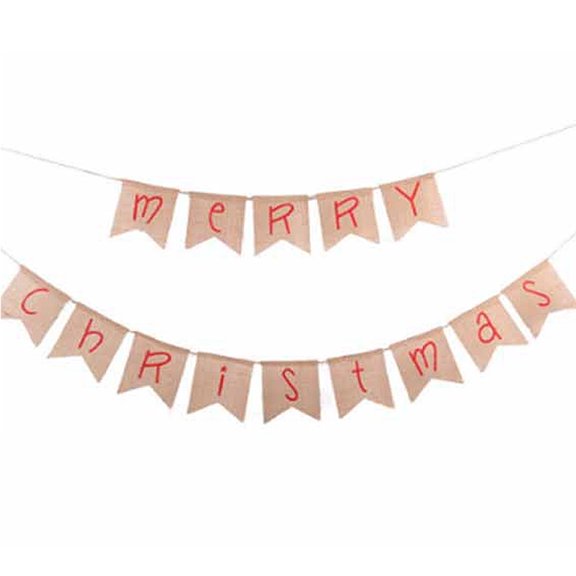 Christmas decorations, linen banners Merry Christmas