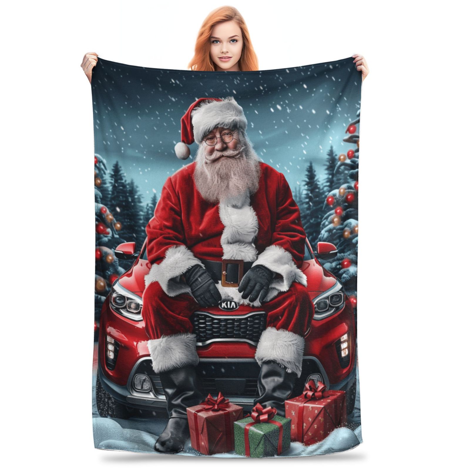 Christmas design Flannel blanket lightweight and comfortable bed