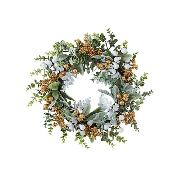 Christmas door wreath - A realistic decoration suitable for both indoor and outdoor use. A natural and warm holiday home decoration, applicable to Christmas and Thanksgiving.