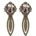 thumbnail image 1 of Christmas elk retro Book Lovers' Vintage Copper-Colored Lace Bookmarks - Set of 2 Stainless Steel Book Markers for Reader, 1 of 5