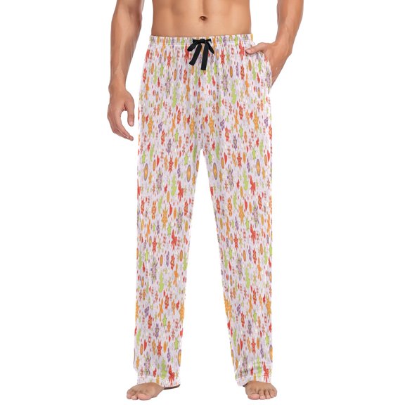 Christmas festive pattern design Men's Relaxed Fit Drawstring Sleep Pajama Pant
