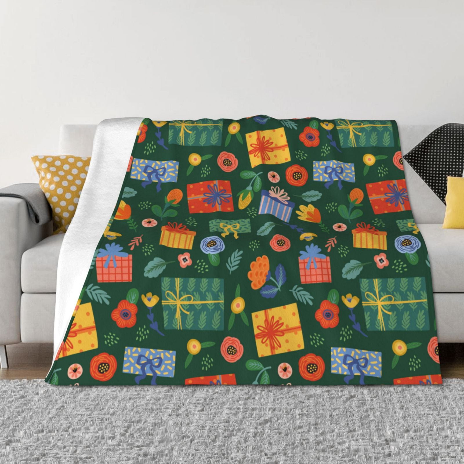 Christmas gift Throw Blanket for Couch, Soft Fuzzy Comfy Warm Throw