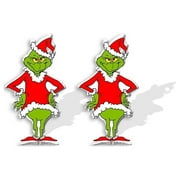 Christmas gift savings Gasue Grinch Christmas Decorations Christmas Cute Cartoon Grinch Earrings Gift for Women Girl Birthday/Valentine'S Day/Anniversary, Style-E