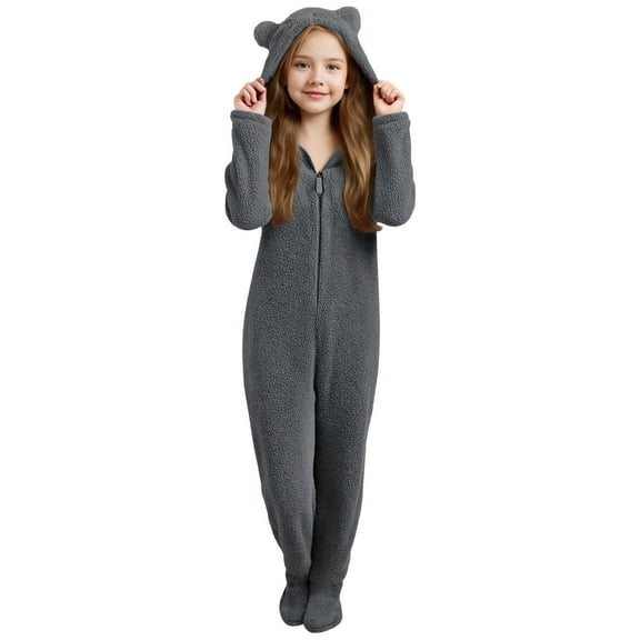 Christmas gifts Christmas onesie pajamas Warm b'aby G'irls Jumpsuit Full Romper With Grip Feet For Tod'dler Winter Outfit Comfort