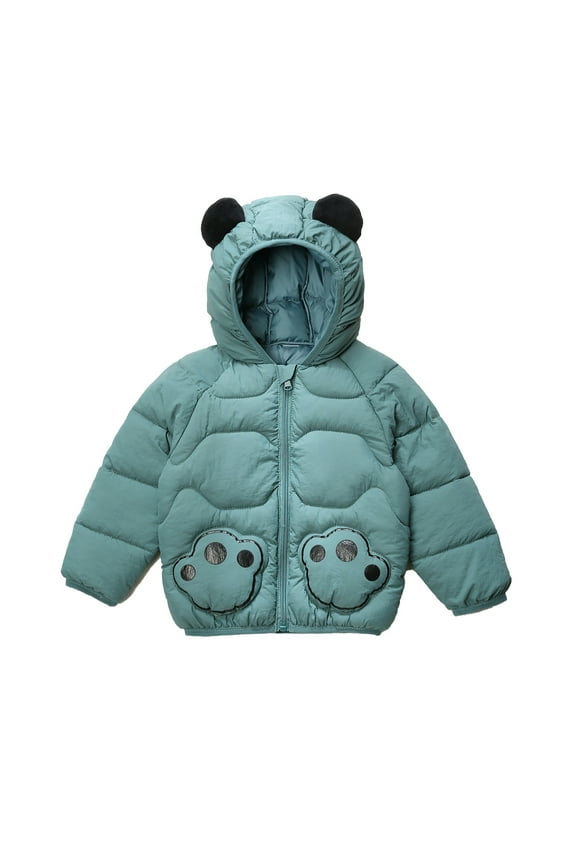 Christmas gifts for grandk'ids Ch'ildren's Padded Jacket With Panda Print Ears Matching Hooded Jacket For B'oys And G'irls