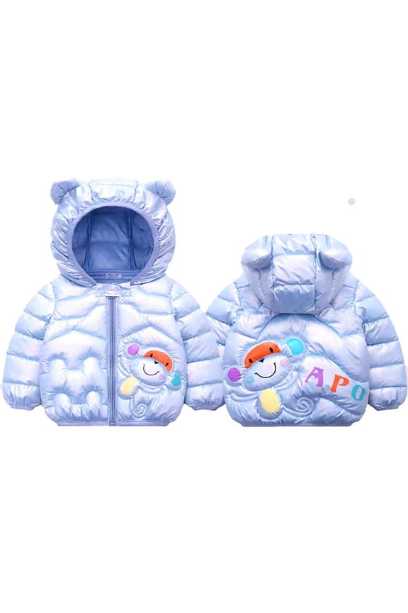 Christmas gifts for grandk'ids Autumn And Winter Ch'ildren's Colorful Monkey Cartoon Down Jacket Baby Cottonpadded Coat Male Treasurefemale Treasurethick Coat Small Ears Hooded Top