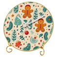 Christmas gingerbread man Round Printed Wall Clocks with Hooks and Gold