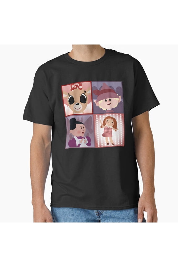 Christmas girls squares festive patterned winter cheerful artwork Unisex T-Shirt, up to size 5XL