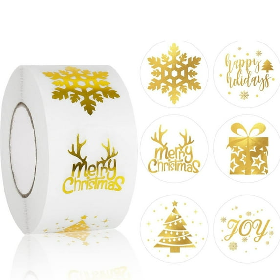 Christmas gold foil sticker roll Y128